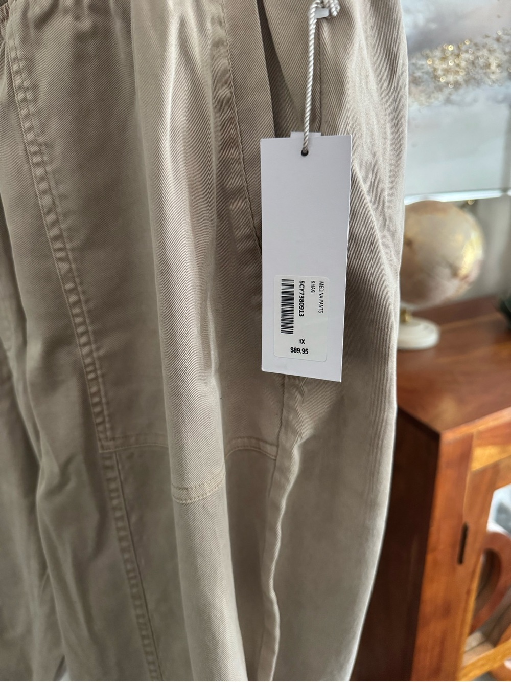 NWT Soft Surroundings Khaki Tan Capri Ankle Cropped Canvas Pants Size 1X - Picture 3 of 12